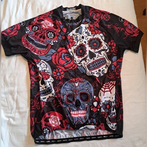 Weimostar women's size XXXXL Sugar Skull cycling jersey, EUC - Picture 1 of 5